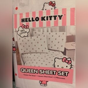 NWT ♥️ HELLO KITTY 🎀 100% Cotton Q sz Sheet Sets🌷2 shabby chic designs (ESS)❤